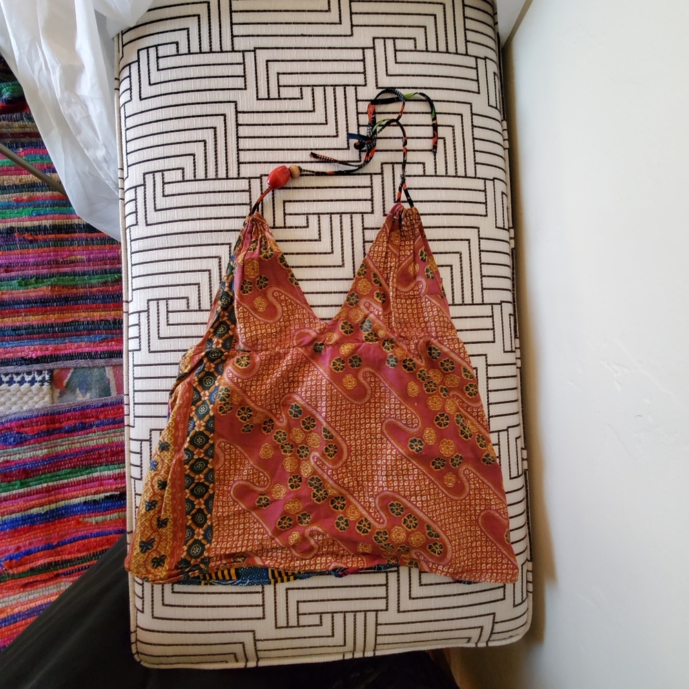 FRESH karma african ethnic print halter top